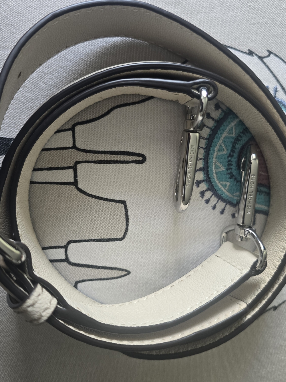 Michael Kors Off White/Cream Leather Strap with Silver Hardware